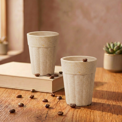 Beige Himalayan Pine Needle Chai Cup – Natural Eco-Friendly Sustainable Tea Cup with Customization