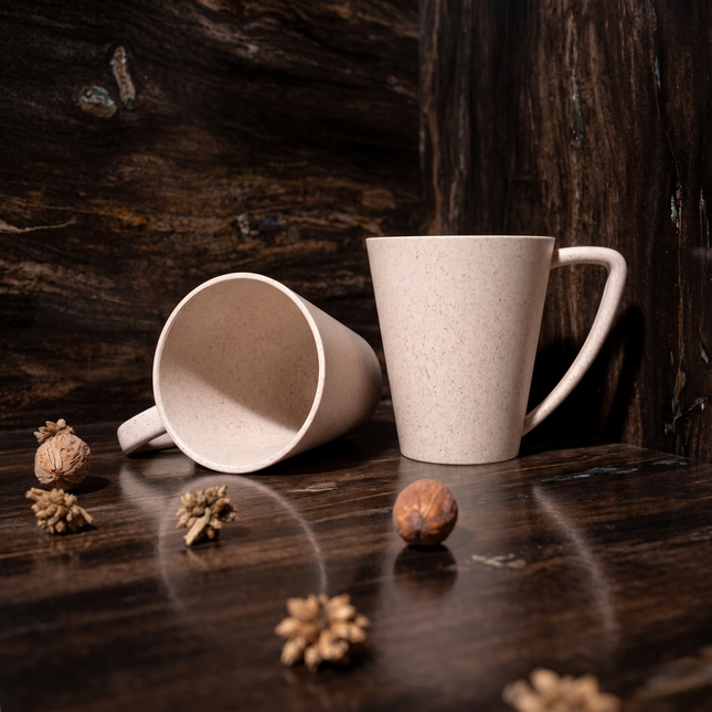 Beige Himalayan Pine Needle Coffee Mug – Natural Eco-Friendly Sustainable Mug with Customization