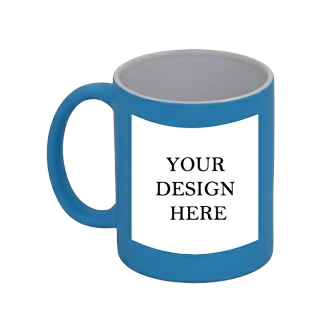 Stylish Matte Finish Blue Sublimation Ceramic Mug for Personalized Designs