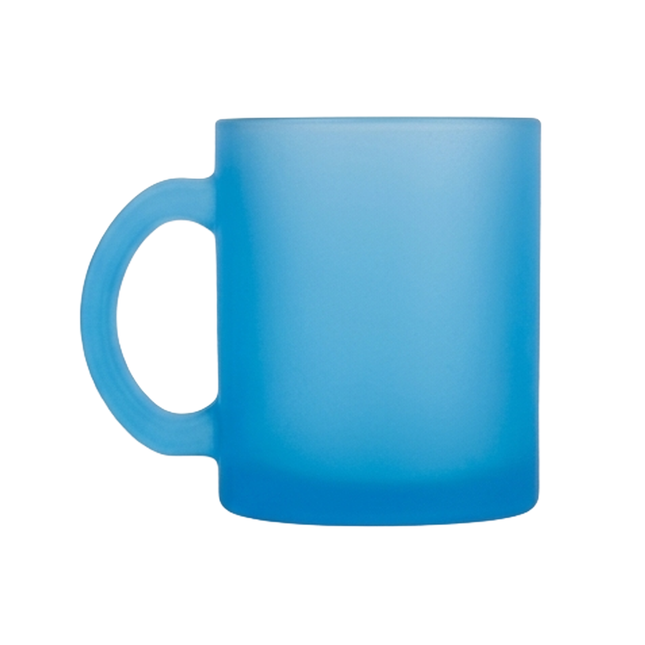 Frosted Translucent Blue Glass Sublimation Personalized Mug for Custom Designs_a