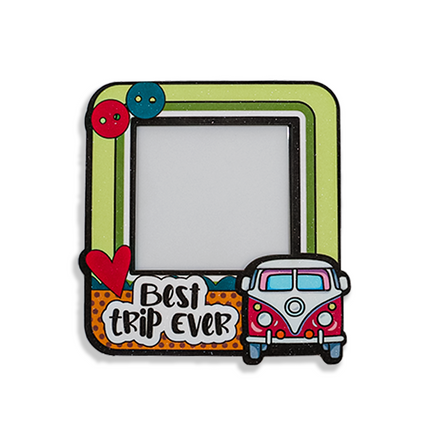 Funky Best Trip Ever Travel Fridge Magnet Frame