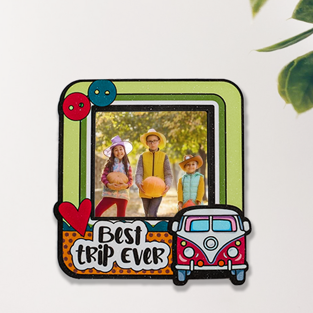Funky Best Trip Ever Travel Fridge Magnet Frame