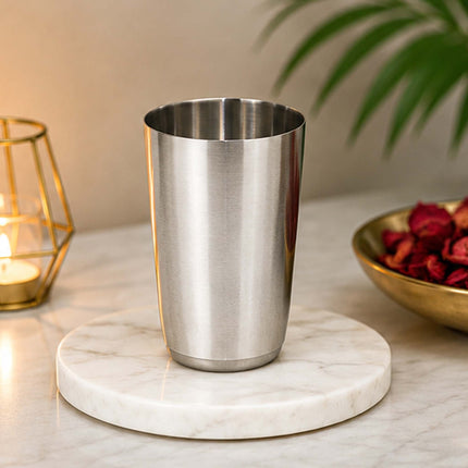 Stainless Steel Juice Glass – Handcrafted Tapered Drinking Glass | Modern Barware Tumbler