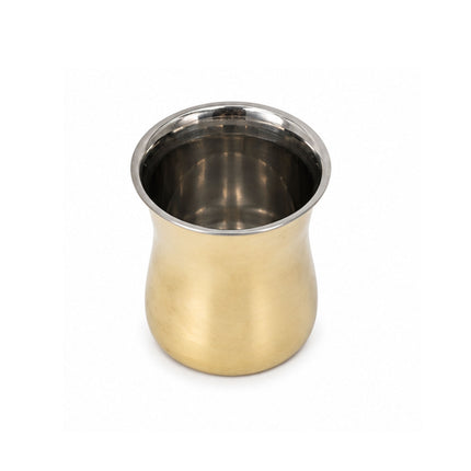 Gold Brass Hourglass Glass – Handcrafted Curved Drinking Glass | Steel Lined