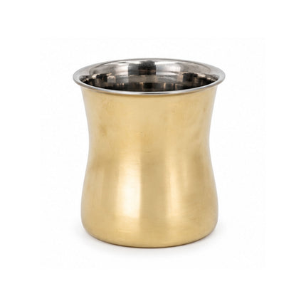 Gold Brass Hourglass Glass – Handcrafted Curved Drinking Glass | Steel Lined