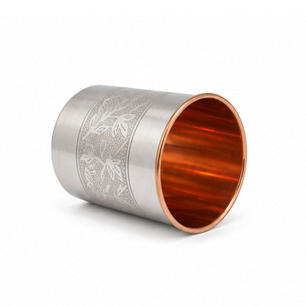 Embossed Steel & Copper Glass Set of 2