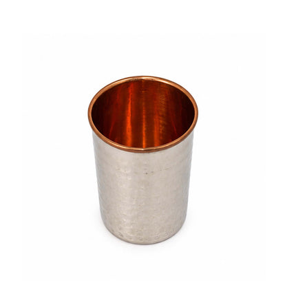 Steel & Copper Hammered Glass Set of 2