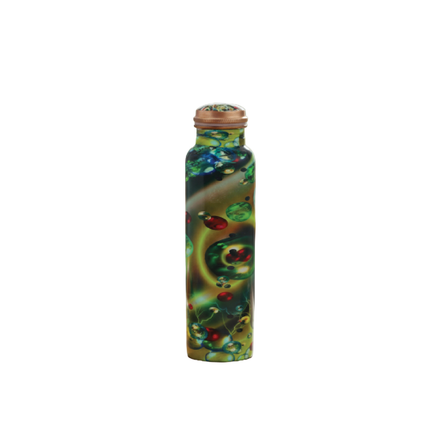 Copper Water Bottle – Glossy Meenakari Handcrafted Design