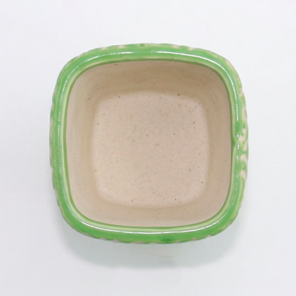 Green Textured Ceramic Planter – Handcrafted Elegance for Modern Spaces