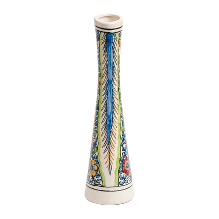 Handcrafted Artistic Floral Ceramic Vase – Tall Decorative Piece