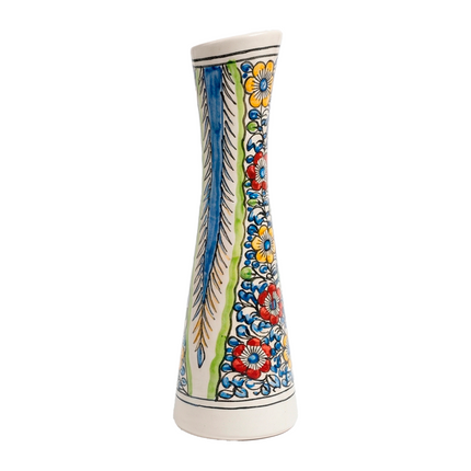 Handcrafted Artistic Floral Ceramic Vase – Tall Decorative Piece