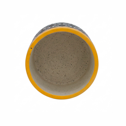 Handcrafted Black & White Moroccan Pattern Ceramic Pot