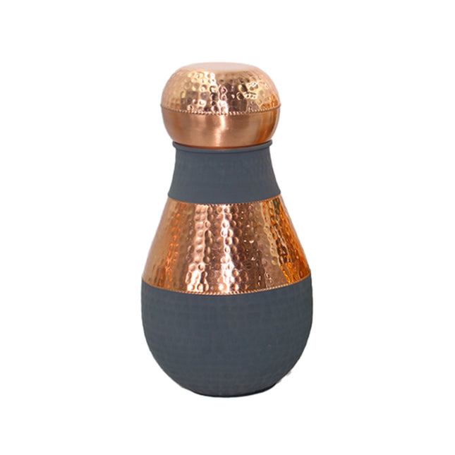 Copper Silk Bottle – Gray Handcrafted Water Bottle