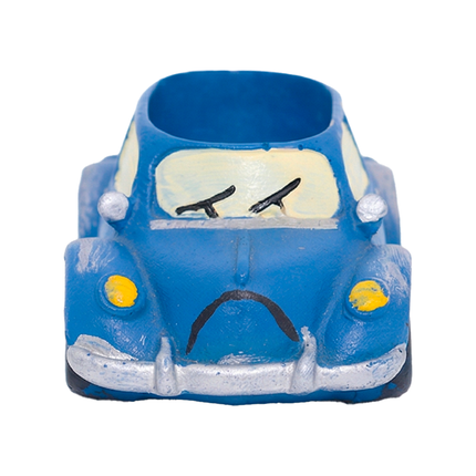 Handcrafted Quirky Blue Car Design Ceramic Pot – Multi-Use