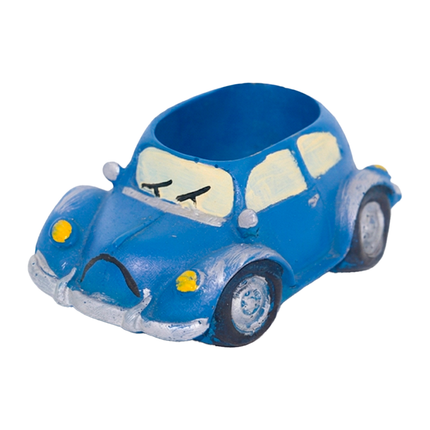 Handcrafted Quirky Blue Car Design Ceramic Pot – Multi-Use