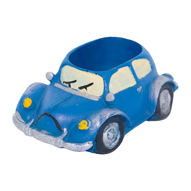 Handcrafted Quirky Blue Car Design Ceramic Pot – Multi-Use