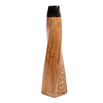 Handcrafted Tall Ceramic Vase with Artistic Pattern