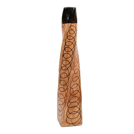 Handcrafted Tall Ceramic Vase with Artistic Pattern
