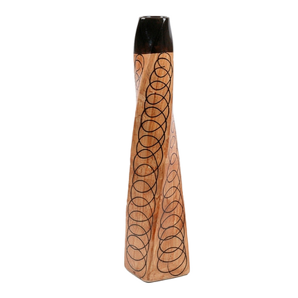 Handcrafted Tall Ceramic Vase with Artistic Pattern
