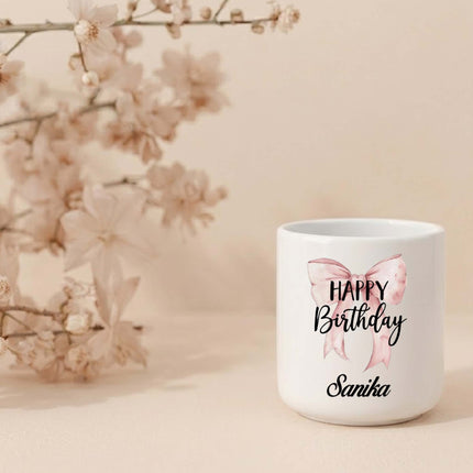 Personalized Happy Birthday Ceramic Mug with Custom Text