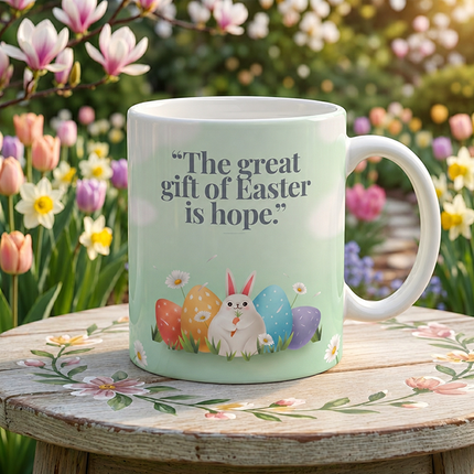 Personalized Happy Easter Ceramic Mug with Photo & Custom Text