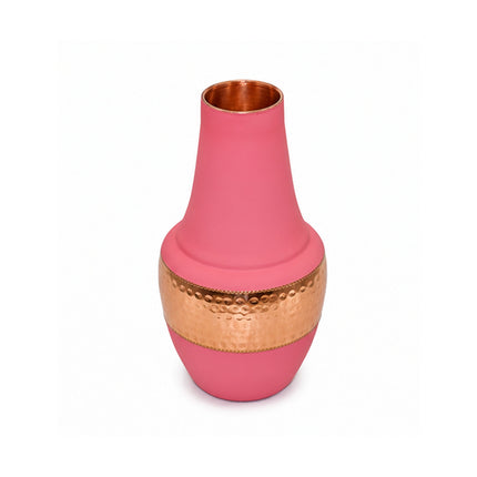 Copper Water Jar with Glass Set – Hammered Copper Venus Carafe | 6x6x11cm Bedside Water Set