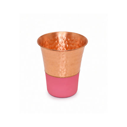 Copper Water Jar with Glass Set – Hammered Copper Venus Carafe | 6x6x11cm Bedside Water Set