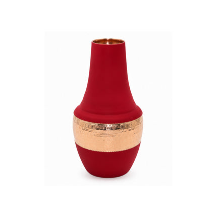 Copper Water Jar with Glass Set – Hammered Copper Venus Carafe | 6x6x11cm Bedside Water Set