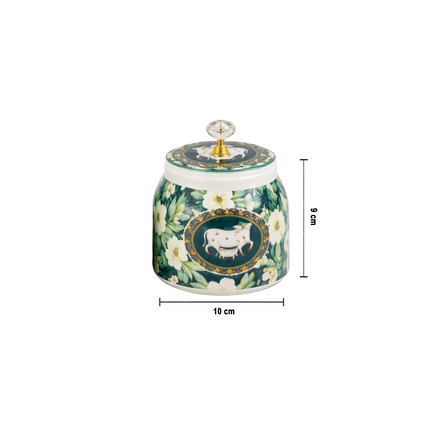 Kamdhenu Jar Set of 2 with Tray – Sky Blue Ceramic Decor_f