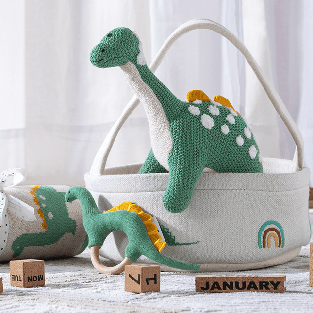 Knitted Dino Basket Gift Set