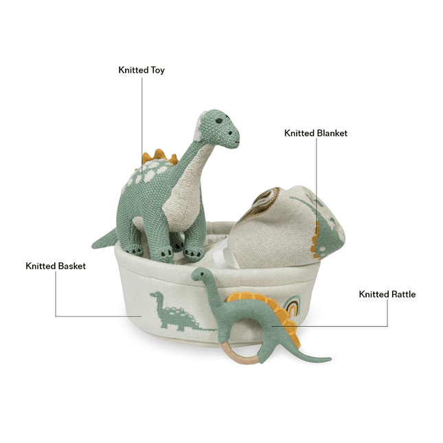 Knitted Dino Basket Gift Set