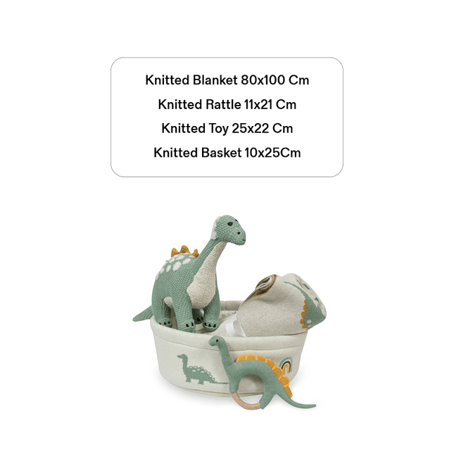 Knitted Dino Basket Gift Set