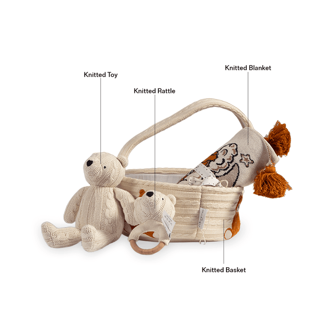 Knitted Soft Teddy Bear gift set