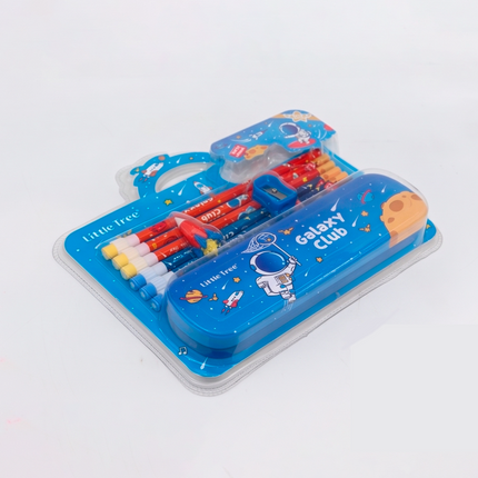 Little Tree Galaxy Club Stationery Gift Set - Space Theme Pencil & Pouch Set for Kids