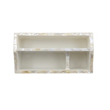 Luxe Dining Organizer - Mother of Pearl 3-Slot Napkin & Cutlery Holder