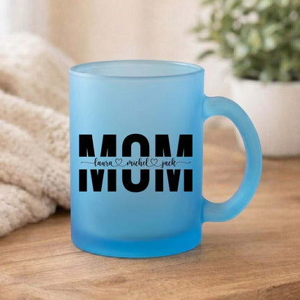 Personalized Blue Frosted Glass Mother’s Day Mug – Best Mom Ever