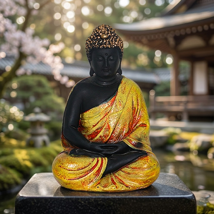 Meditating Buddha Statue for Home Decor and Gift | | Buddha Idol for Gifting | Buddha Showpiece | Yellow Buddha Statue