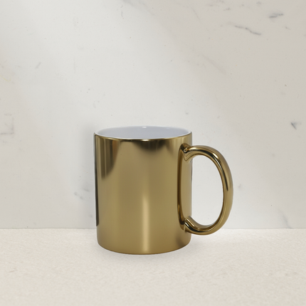 Metallic Finish Gold Ceramic Mug with Black Interior - Premium Two-Tone Coffee Mug_c
