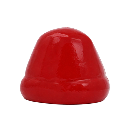 Minimalist Red Lord Ganesha Figurine with Trishul Symbol - Handcrafted Resin Ganpati Idol for Home & Office