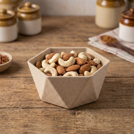 Beige Himalayan Pine Needle Nibble Bowl – Natural Eco-Friendly Serving Bowl with Customization