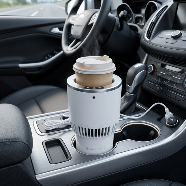Car Cooler & Heater Cup Holder – Black Auto Accessory_b