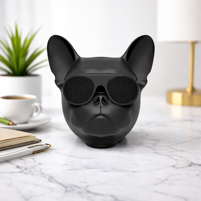 Bulldog Bluetooth Speaker – Black Novelty Audio Gift_a