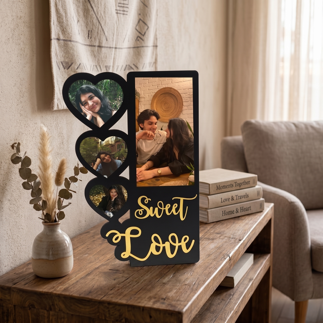 Personalized Sweet Love MDF Photo Frame with Multiple Photos