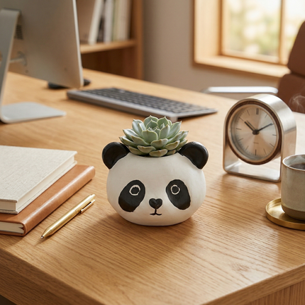 Handcrafted Cute Panda Mini Desk Planter Bowl