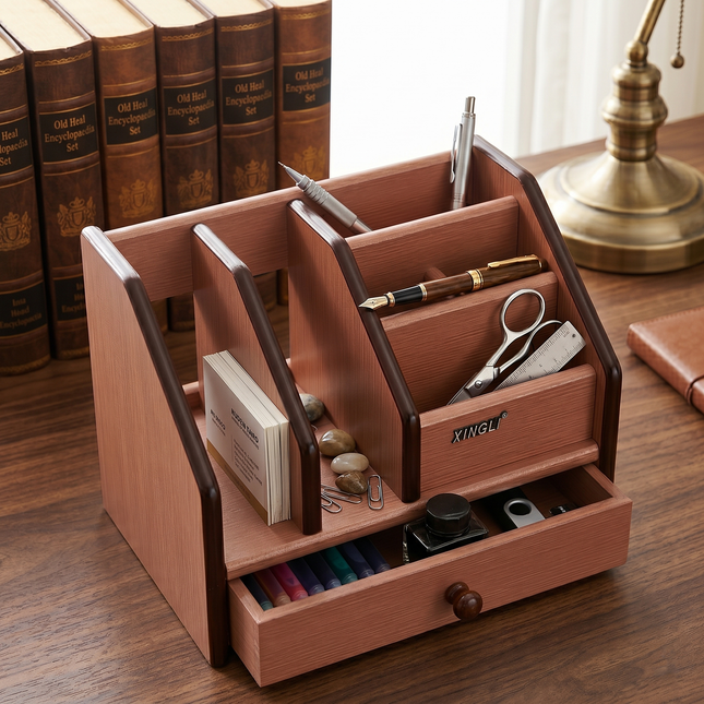 Wooden Pen Stand – Model XD5025 Desk Organiser