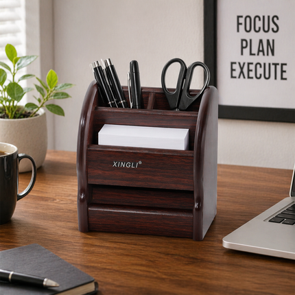 Wooden Desk Organizer - Office Organizer with Sleek Finish