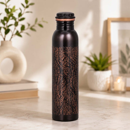 Antique Embossed Water Bottle – Vintage Style Design