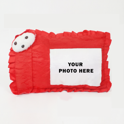 Personalized Red Teddy Corner Photo Cushion for Kids