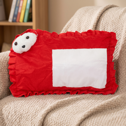 Personalized Red Teddy Corner Photo Cushion for Kids