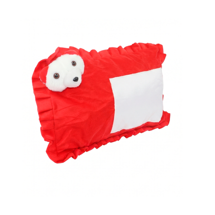 Personalized Red Teddy Corner Photo Cushion for Kids